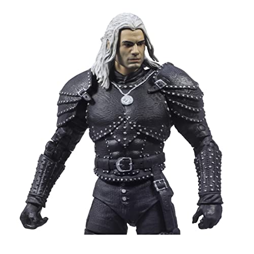 McFarlane Toys, Netflix The Witcher 7-inch Geralt of Rivia Action Figure with 22 Moving Parts, The Witcher Season 2 Collectible Figure with Collectors Stand Base– Ages 12+