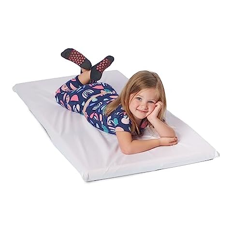 ROLLEE POLLEE White Microfiber Mat Sheets for Preschool or Daycare, Stitched Hem for Snug Fit, Super Soft and Durable (Standard Mat Sheet 24 x 48, Single) Cover