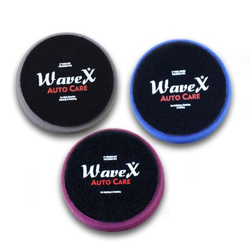 WaveX Foam Pad Polishing and Buffing Pad Combo | WaveX Hard Cut Polishing Pad, Medium Cut Polishing Pad and Final Finish Polishing Pad | 3"- Fits 3" Backing Plate | for DA and Rotary Polishers (B0CJJJVKSQ) Amazon Price History, Amazon Price Tracker