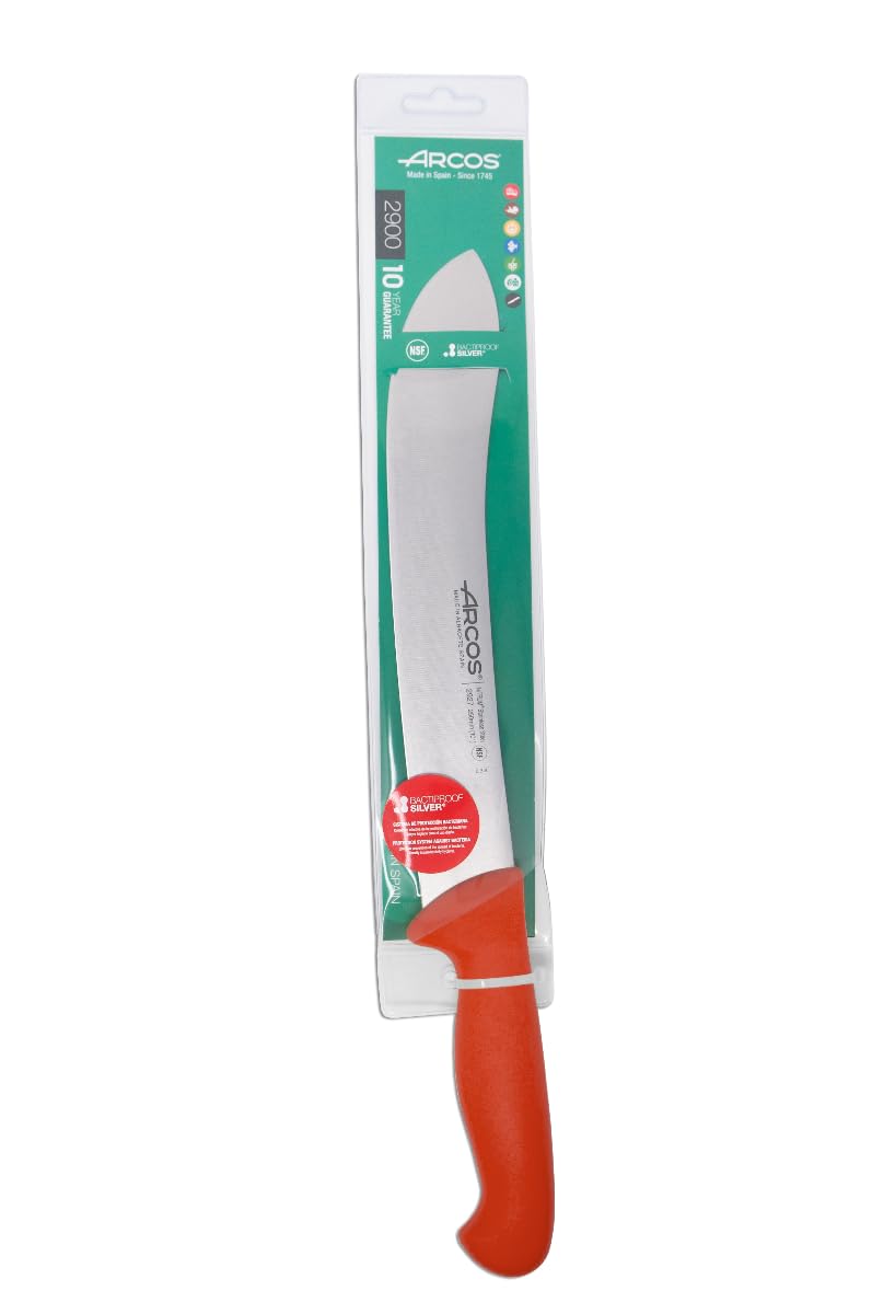 Arcos Fleischermesser und Fleischmesser - Edelstahlklinge 25 cm - Griff aus Polypropylen, Ideal für Fleischverarbeitung - Rot, Serie 2900