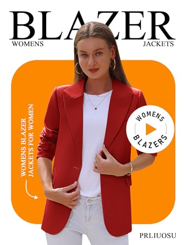Womens Casual Blazers Open Front Long Sleeve Fully Lined Work Office Jackets with Pockets3