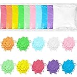 Safe Holi Powder - 10 Packs, Food Grade Colors for Holi Festival, Color Run, Parties, Weddings,Eco-Friendly, Skin-Friendly,Bulk Rangoli Powder for Gender Reveal, Photoshoots