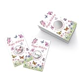 SRWNFOS 50Pcs Welcome to The Birthday Party Scratch Off Game, Butterfly Scratch Cards for Birthday Party, Lottery Group Game Raffle Tickets for Butterfly Lovers, Funny Floral Baby Shower Activity