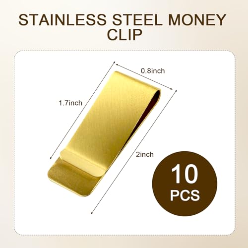 10-Pack Metal Money Clips, Slim Money Clips, Cash Clip Men, Simple and Compact, Ultra-Thin Design, Stable Storage, Suitable for Cash and Credit Cards2