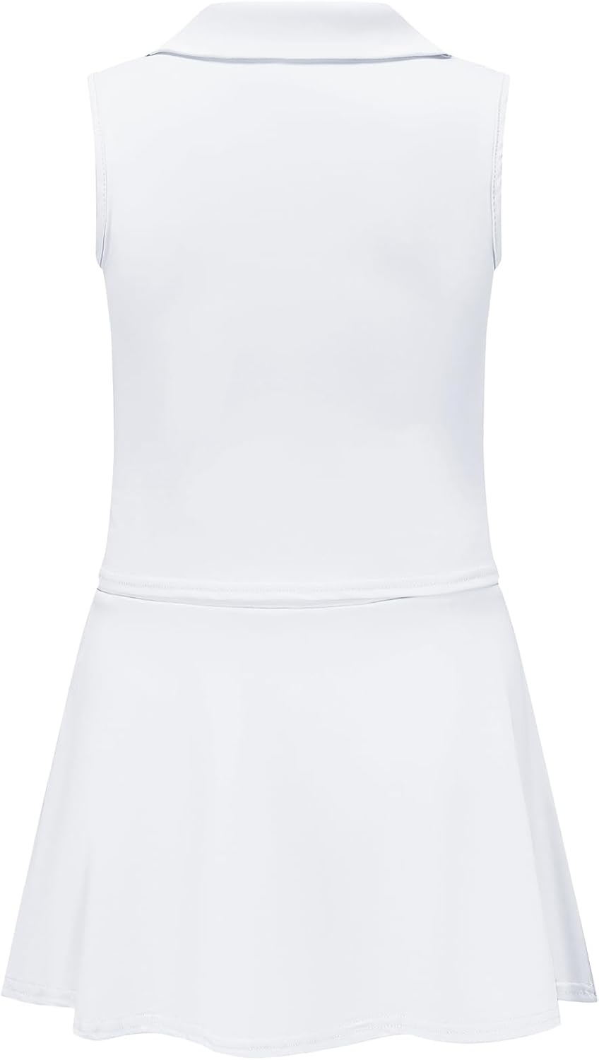 Girls Tennis Golf Dress Outfit Sleeveless Polo V Neck Tank Top and Skorts Sets Sport Skirt with Pockets - Image 3