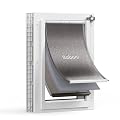 Baboni 3-Flaps Pet Door for Interior and Exterior Doors, Durable Plastic Frame and Telescoping Tunnel, Aluminum Lock/Metal Panel, Strong Magnetic Flaps, Never Rust Dog Door (Pets Up to 40 Lb) -Medium