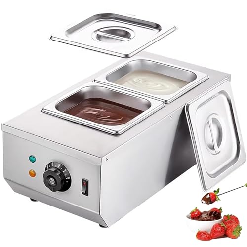WhFKLca Temperador de Chocolate Comercial, Calentador Eléctrico Automático De Chocolate, Crisol De Líquido, 30-80 °c (86-176 °f), Capacidad De 6/9 L, para Uso Comercial Y Doméstico 2Tanks