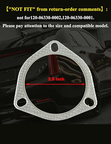 Image of YAMAKATO 3.5in 3-Bolt Exhaust Gasket w /Fire Ring High-Temp Muffler Gasket 120-08930-0002 TN (3-PACK)