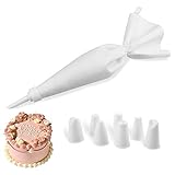 teigspritze kaufen Perfektes Backset : 1 großer Spritzbeutel (31 cm), 1 Adapter,8 Garniertüllen.