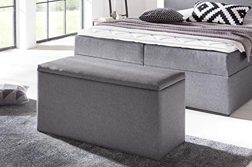 Möbelfreude Doluna Nelli- Sitzbank mit Stauraum Anthrazit 100 x 40 x 55 cm Bettbox Aufbewahrungsbox für Boxspringbetten und Polsterbetten Sitztruhe Cover