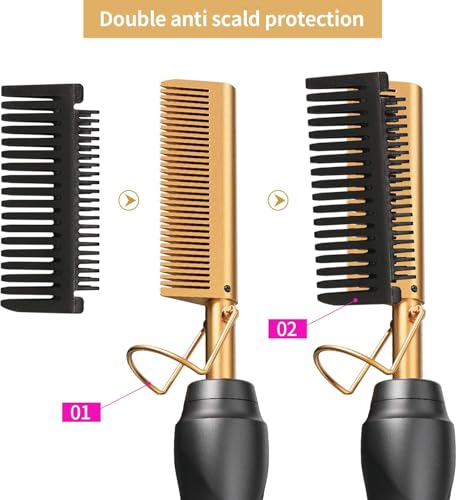 Peine Alisador Eléctrico Cerámico para Barba y Peluca miniatura 5