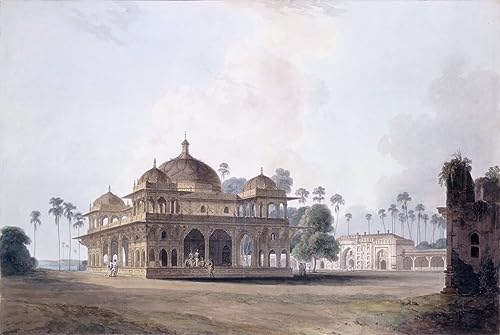 Lienzo decorativo para pared de 60x90cm con pintura mural del mausoleo de Makhdum Shah