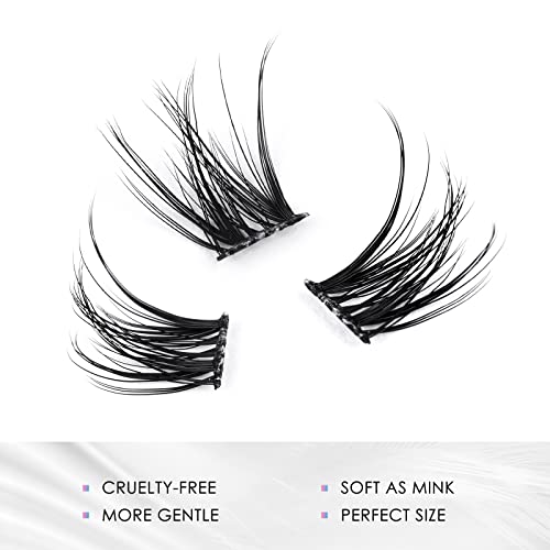 LANKIZ DIY lash Extensions Wispy,Lash Clusters Individual Lashes,120 Clusters C+ D Mix Curl - Image 4