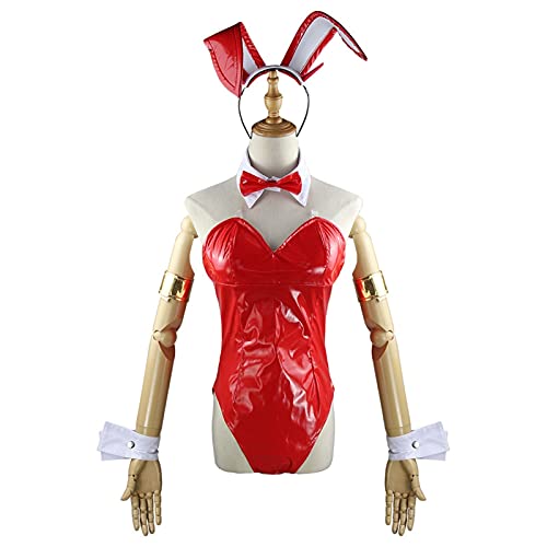 Litads Anime DARLING in de FRANXX Cosplay Kostuum Zero Two Bunny Girl Cosplay Kostuum 02 Sexy Dames Jumpsuit Rood Lederen Pak (Kleur: Natuurlijk, Maat: XXL) - Afbeelding 5