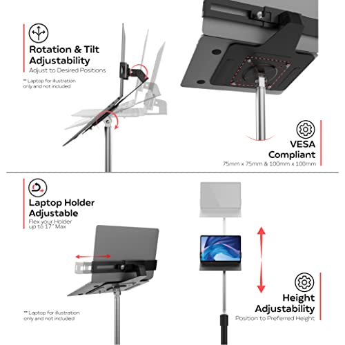 Soporte de Piso para Laptop CTA Digital Negro miniatura 3
