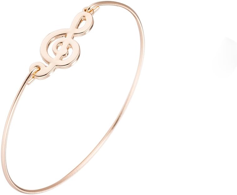 AOCHEEElegant Musical Note Bangle Treble Clef Open Hook Bracelet Bangle Jewelry