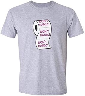 Funny Don't Panic Coronavirus Toilet Humour T Shirt, premium soft cotton ethical tee, available in a range of colours