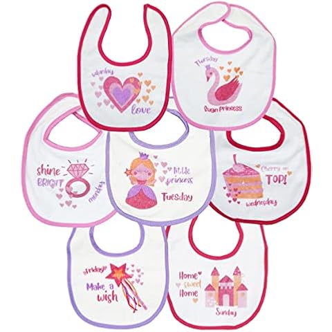 Baby Girl Bibs 7 PACK Feeding Days of the Week (Pink) Cover