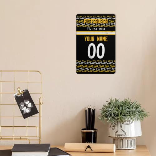 Image of Pittsburgh Metal Sign for Outside Custom Name and Number Gifts