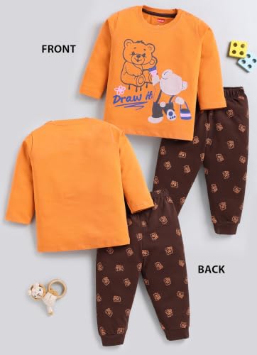 Image of LuvLap Baby Boys 100% Cotton Full Sleeve Boys T-Shirt & Pyjama Sets, Pack Of 3