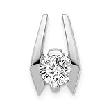 FB Jewels 14k White Gold AA Diamond slide (0.35 x 0.59 Inches)