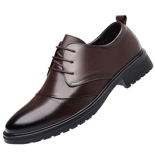 Stylish Mens Leather Lace Up Oxford Shoes Comfortable for Work Business Casual and Formal Wear