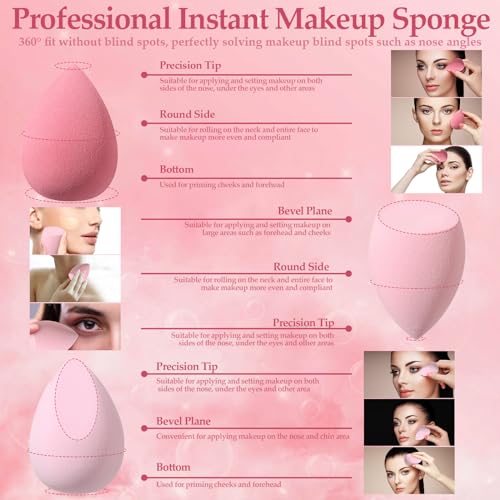 image for auroray 14 Pcs Makeup Sponge Set,Beauty Sponges Blender with 4 Pcs Pow