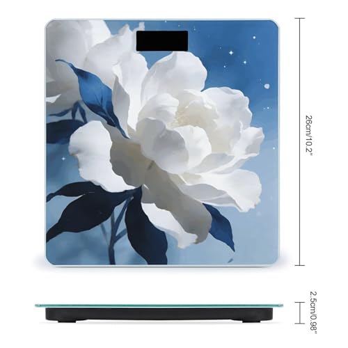 Báscula Digital de Vidrio Templado Azul y Blanca para Baño miniatura 2