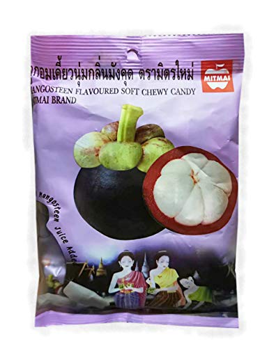 MANGOSTEEN FLAVOURED Soft Chewy Candy MANGOSTEEN juice added 110 G. // Ship By Benjawan Shop