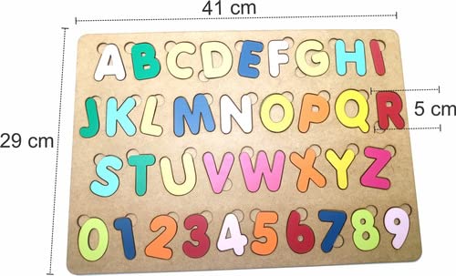 Brinquedo Madeira Letras e Números + Vogais Alfabeto MDF Grande - Mega Impress