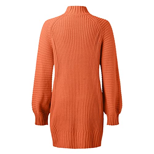 Robe pull tricotée de coupe raffinée unie en maille douce à manches longues