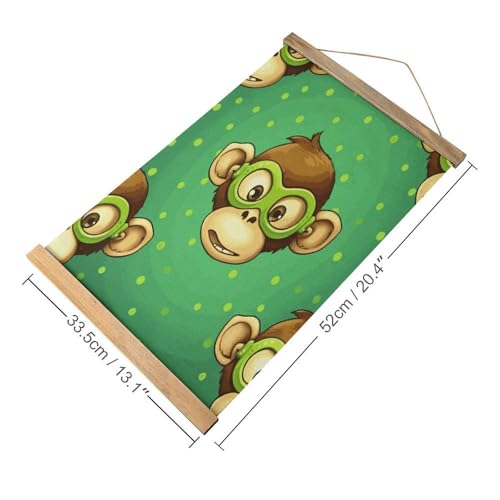 Arte de pared de mono FekiLoot: decora tu oficina con un cuadro de pergamino único 2