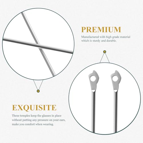Image of UKCOCO Eyeglass Replacement Arms Universal Metal Eyewear Temples Nonslip Glasses Arm Replacement for Sunglasses Frames and Repair Kits 5.51 in Pair