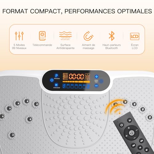 Plateforme vibrante oscillante Dripex exercise machine avec haut-parleur Bluetooth