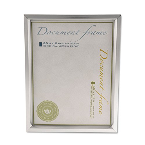 Universal UNV76853 8.75 in. x 11.25 in. Easel Back Plastic Document Frame - Metallic Silver