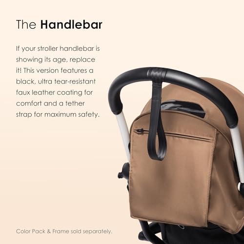 image for BABYZEN YOYO Handlebar, White - Ultra Tear-Resistant, Faux Leather Coa