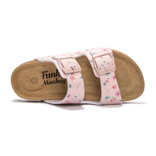 Image of FUNKYMONKEY Unisex-Child Slide Sandals Adjustable Double Buckle with Soft Footbed Comfort Slides for Girls and Boys