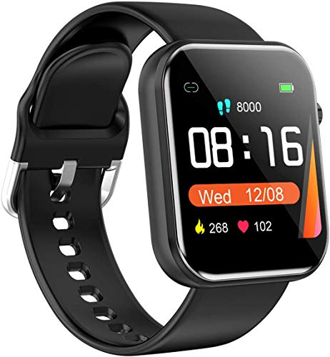 jpantech Smartwatch,Reloj Inteligente con Pulsómetro,Cronómetros,Calorías,Monitor de Sueño,Podómetro Pulsera Actividad Inteligente Impermeable IP68 Smartwatch Hombre Reloj Deportivo para Android iOS