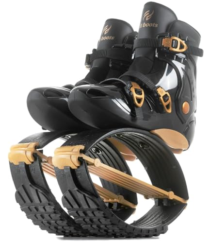 FIT BOOTS - Botas de Rebote de Nueva Generación, Originales Botas de Saltar de la Comunidad Internacional de Entrenamiento FitBoots Que Revolucionan tu Fitness, Zapatos Jump Boots, (Oro-M-45/70kg)
