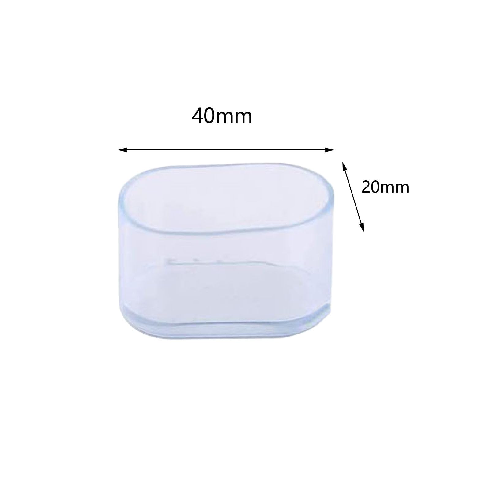Tappi Per Gambe Sedia 12 Pezzi - Gomma Trasparente, Antiscivolo E Antirumore, 20x40mm - Foto 5