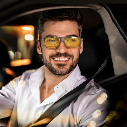 Image of URUMQI Night Vision Driving Glasses Fit Over Eyeglasses for Men Women