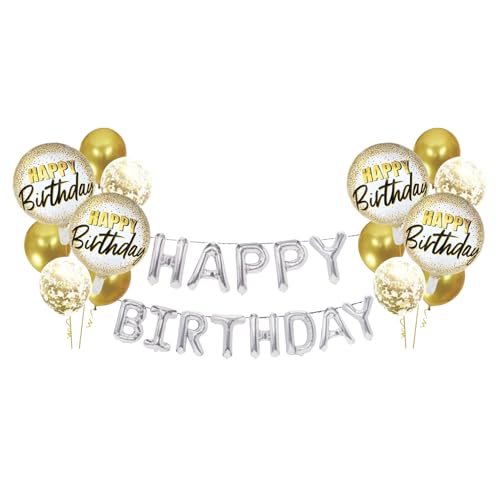 Image of Happy Birthday Party Set Happy Birthday Party Decorations (Golden Suit D)