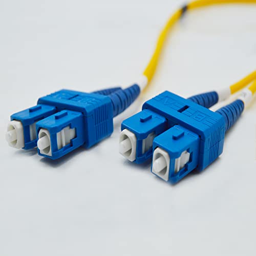 Image of FiberCablesDirect OS2 Single-Mode Fiber Patch Cable | Length Options: 0.5M-300M | SC to SC | 5M (16.4ft) | Duplex 9 /125m | 1G /10G SFP & 10GBASE Compatible | Yellow OFNR PVC