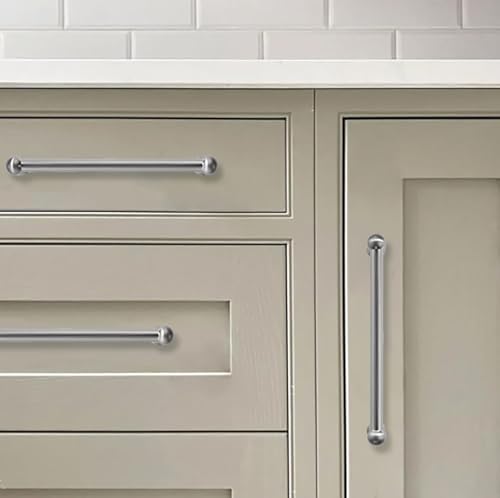 khtumeware 10 Pack 8 Inch Hole Center Brushed Satin Nickel Cabinet Pulls Heavy Duty Solid Cabinet Handles cabinets Dressers Kitchens Handles Bathroom cabinets by khtumeware - Used condition - Image 5
