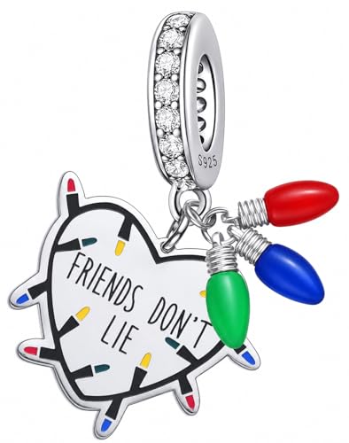 Sterling Silver Dangle Charm Fit for Pandora Charms Bracelet Friends Dont Lie Stranger Merch Gifts for Women