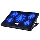 Convenient and Practical, NUOXI S500 Double Switch Control Laptop Radiator Five-Fan Multi-Angle Adjustment Computer Base Without Speed Regulation