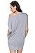 GLOSTORY Womens Sexy One Off Shoulder Batwing Oversized T-Shirts Ladies Summer Short Sleeve Plus Size Blouse Tops 1667 (L, All Grey)