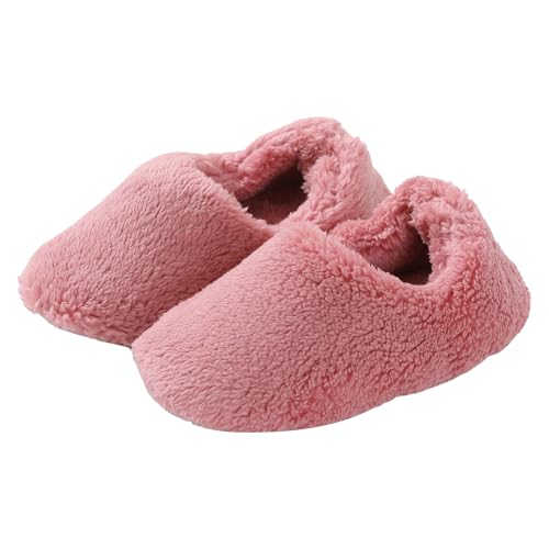 スリッパ 室内 かかと付き メンズ レディース 冬用 防寒 ルームシューズ 洗える 無地 滑り止め おしゃれ 静音 暖かい もこもこスリッパ 可愛い 軽量 柔らかい あったか ふわふわ 室内履き 部屋用 来客用 カップル 秋冬(ピンク,25.5 cm)