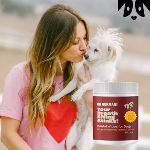Image of OH NORMAN! Dog Dental Finger Wipes, Fresh Breath, Vet Developed, 50 Ct