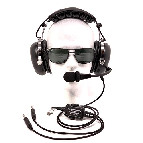 Aviation Headset for Pilot with Passive Noise Cancelling from Flight Pro Inc -Includes